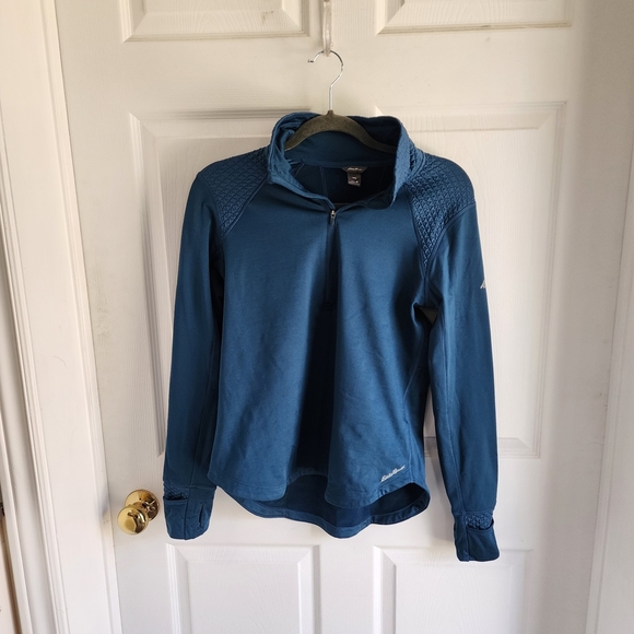 Eddie Bauer Tops - Eddie Bauer Women's Teal Quarter-Zip Hoodie